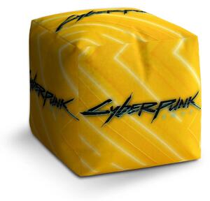 Sablio Taburet Cube Cyberpunk 2077 Žltý - 40x40x40 cm