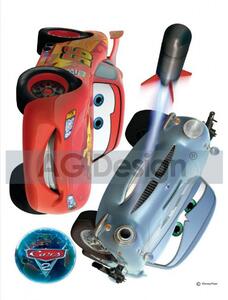 AG Design Group Maxi nálepka na stenu Cars a raketa AGF885 85x65 cm