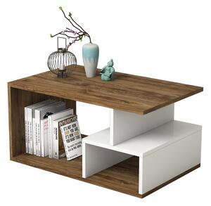 Dizajnový konferenčný stolík Vanya 90 cm orech / biely