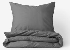 Goldea bavlnené posteľné obliečky - tmavo sivé 140 x 220 a 70 x 90 cm