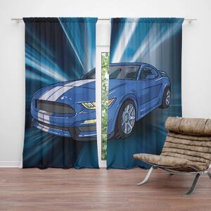 Sablio Záves Mustang Modré pozadie: 2ks 140x250cm