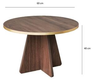 Dizajnový konferenčný stolík Abrina 60 cm vzor orech