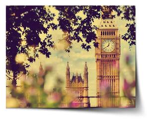 Sablio Plagát Londýn Big Ben Flowers - 60x40 cm