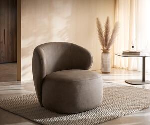 DELIFE Lounge kreslo Pulo 80x80 cm mikrovlákno taupe vintage
