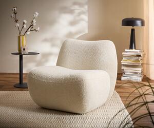 DELIFE Lounge kreslo Zena 75x85 cm bouclé biela