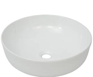 Okrúhle keramické umývadlo, biele, 41,5x13,5 cm