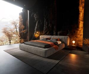 DELIFE Čalúnená posteľ Coperti 180x200 cm mikrovlákno sivá