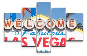 Sablio Obraz - 5-dílný Welcome to Las Vegas - 125x90 cm