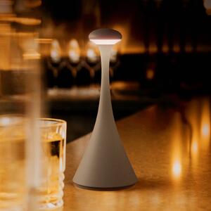 Nabíjateľná stolová lampa LED Nudrop mini, grafitovo sivá, IP54, stmievateľná