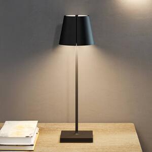 Nuindie tango LED dobíjacia stolová lampa, čierna, IP20, stmievateľná