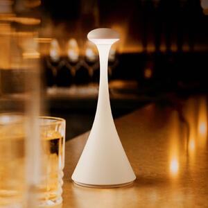 Nabíjateľná stolná lampa LED Nudrop mini, snehobiela, IP54, stmievateľná