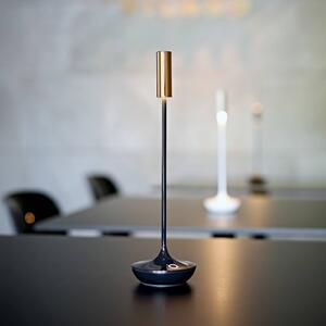 Nabíjateľná stolná lampa Nucandle LED, čierna/medená, IP54, stmievateľná