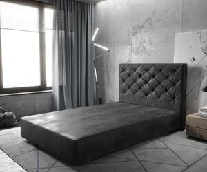 DELIFE Boxspring posteľ Dream-Great mikrovlákno antracitová vintage 120×200 cm