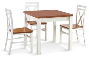 Jedálenský stôl Gracjan rozkladací 80-160x76x80 cm (jelša,biela)