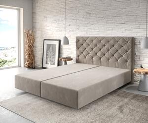 DELIFE Boxspring posteľ Dream-Great 160×200 cm mikrovlákno béžová