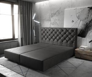 DELIFE Boxspring posteľ Dream-Great 180×200 cm imitácia kože antracitová
