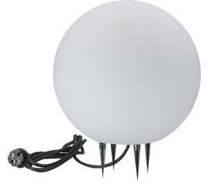 Biela guľová záhradná lampa Ø30cm 1xE27 25W IP65 ARGENTO Polux