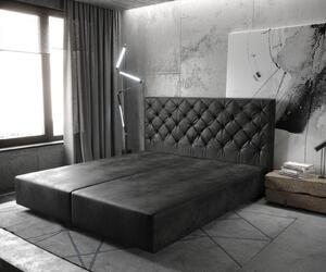 DELIFE Boxspring posteľ Dream-Great 180x200 cm mikrovlákno antracitová vintage