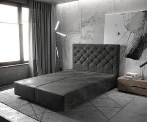 DELIFE Boxspring posteľ Dream-Great 140x200 cm mikrovlákno antracitová vintage