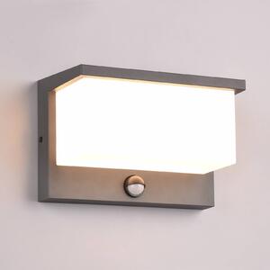 Trio Lighting LED vonkajšie nástenné svietidlo Nestos, snímač pohybu, IP54, Čierna, Hliník, Moderný, Nástenné svietidlo
