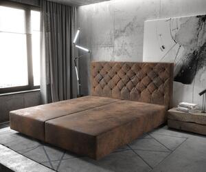 DELIFE Boxspring posteľ Dream-Great 180x200 cm mikrovlákno hnedá