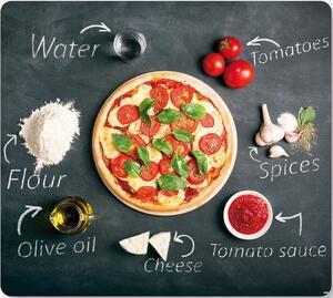 Viacúčelová krájacia doska 56 x 50 cm, sklo, motív pizza KESPER 36598