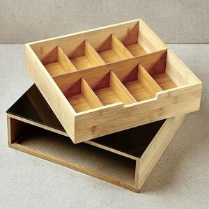 Organizér na čaje a kávové kapsule, 30 x 10 x 30 cm, bambus KESPER 58953
