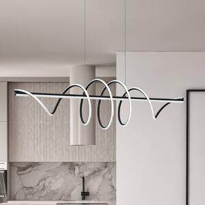 Závesná LED lampa Twist, čierny plast, 30 W, dĺžka 110 cm