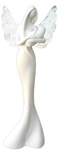 Anjel s dieťatkom, kovové krídla, 30 cm, polystón PRODEX 240087
