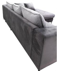 Rohová sedačka rozkladacia Genoa pravý roh ÚP sivá, čierna
