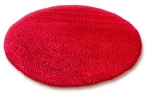 Kusový koberec Shaggy Roy červený kruh 100cm