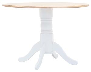 Jedálenský stôl biely a hnedý 106 cm masívne kaučukovníkové drevo