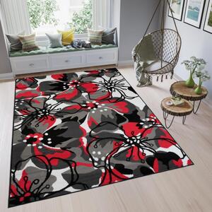 Kusový koberec PP Veľké kvety červený 200x250cm