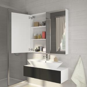 Kúpelňová skrinka na stenu Delia 80 biela + zrkadlo. Vlastná spoľahlivá doprava až k Vám domov. 780226