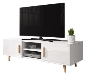 TV stolík/skrinka Santos 2 (biely lesk + biela matná). Vlastná spoľahlivá doprava až k Vám domov. 780491