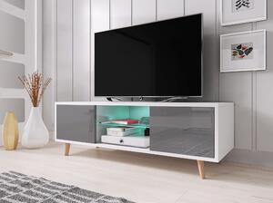 TV stolík/skrinka Santos 1 (sivý lesk + biela matná). Vlastná spoľahlivá doprava až k Vám domov. 780490