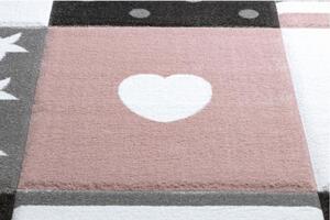 Detský kusový koberec Srdce ružový 140x190cm