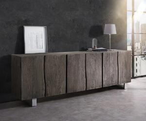 DELIFE Komoda Live-Edge 220 cm akácia platinová masívna 6 dvierka