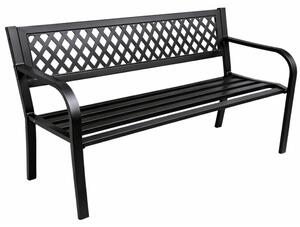 Lean Záhradná kovová lavička – 120cm, čierna