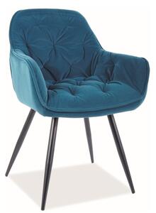 Signal Jedálenská stolička CHERRY MATT VELVET Farba: Modrá