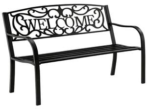 Lean Záhradná kovová lavička WELCOME – 127cm, čierna