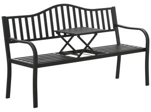 Lean Záhradná kovová lavička – 150cm, čierna