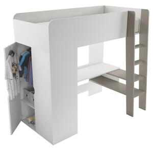 Detská poschodová posteľ so stolom a skriňou Tom, Farby: biela / congo Mirjan24 5902928169881