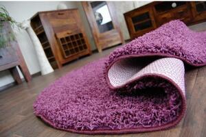 Kusový koberec Shaggy Roy fialový kruh 120cm