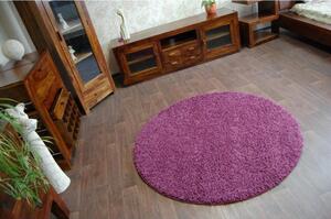 Kusový koberec Shaggy Roy fialový kruh 100cm