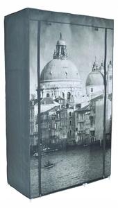 ViaDomo Via Domo - Látková šatníková skriňa Venice - šedá - 100x170x50 cm