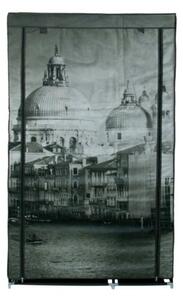 ViaDomo Via Domo - Látková šatníková skriňa Venice - šedá - 100x170x50 cm