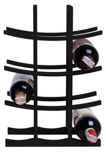 ViaDomo Via Domo - Bambusový stojan na víno Fantasia - čierna - 29x42 cm