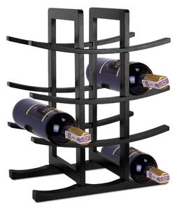 ViaDomo Via Domo - Bambusový stojan na víno Fantasia - čierna - 29x42 cm