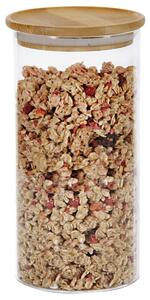 Skladovacia nádoba, Ø 10 cm, 1200 ml, sklo/bambus KESPER 38010